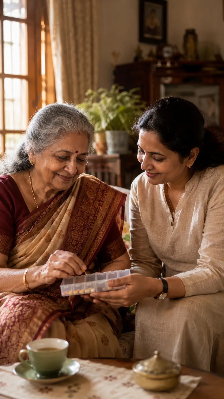 Elderly parent and Care Manager together